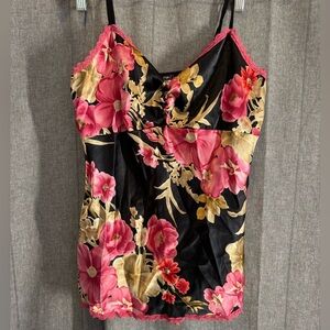 Rue Cami Tank Y2K Lace Floral Babydoll Fairycore Moto Goth Glamour Dark Romance